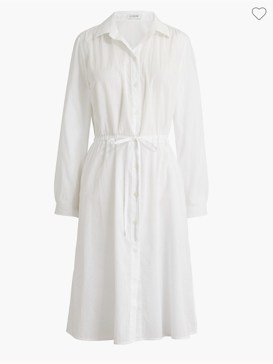 J. Crew Dresses & Skirts - J. Crew Drawstring Cover Up Shirt Dress White